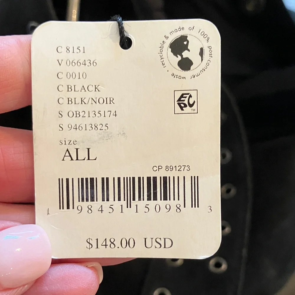 Free People Black Suede Studded Hobo Bag Large Boho Festival Slouchy Shoulder - Picture 7 of 10